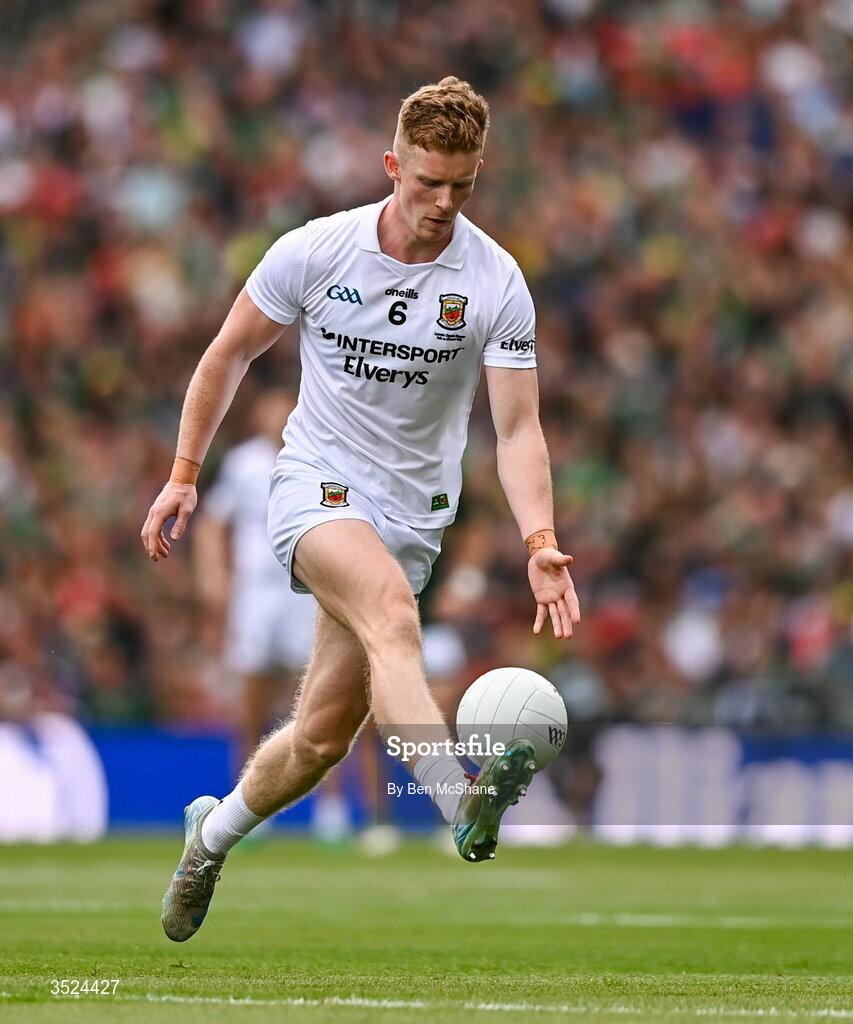 26 July 2026; David McBrien of Mayo during the GAA Football All-Ireland Senior Championship final match between Kerry and Mayo at Croke Park in Dublin. Photo by Ben McShane/Sportsfile