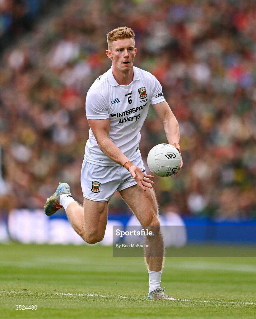 26 July 2026; David McBrien of Mayo during the GAA Football All-Ireland Senior Championship final match between Kerry and Mayo at Croke Park in Dublin. Photo by Ben McShane/Sportsfile