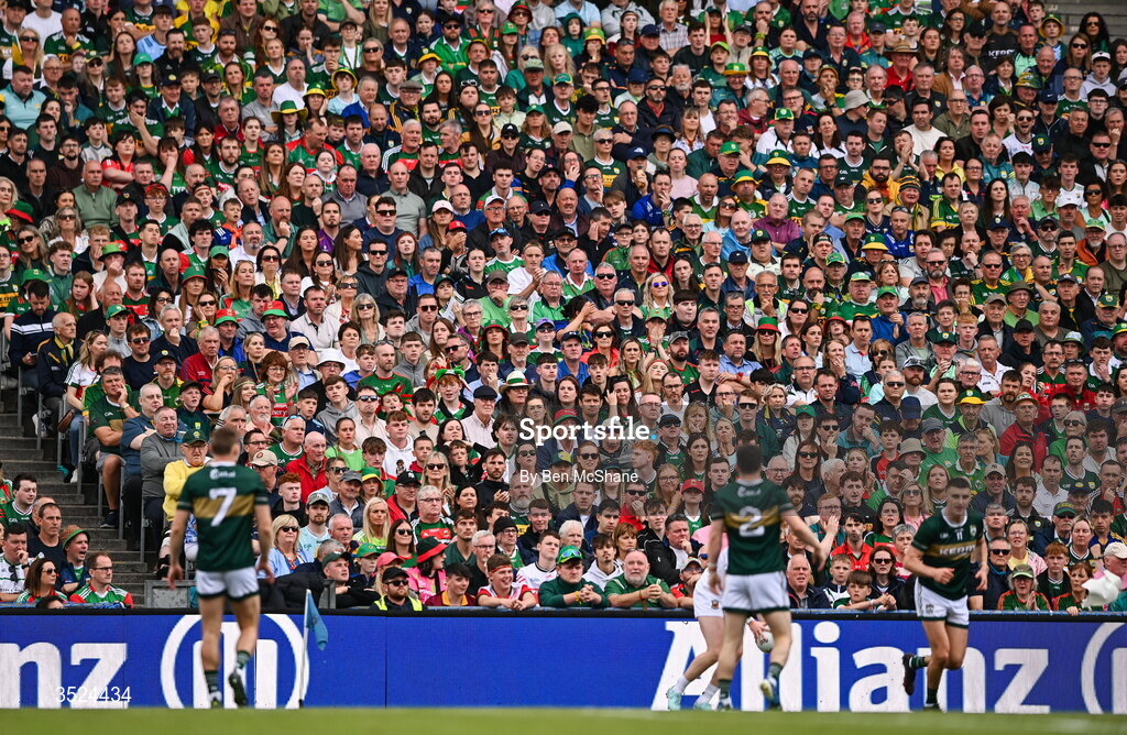 26 July 2026; Supporters during the GAA Football All-Ireland Senior Championship final match between Kerry and Mayo at Croke Park in Dublin. Photo by Ben McShane/Sportsfile