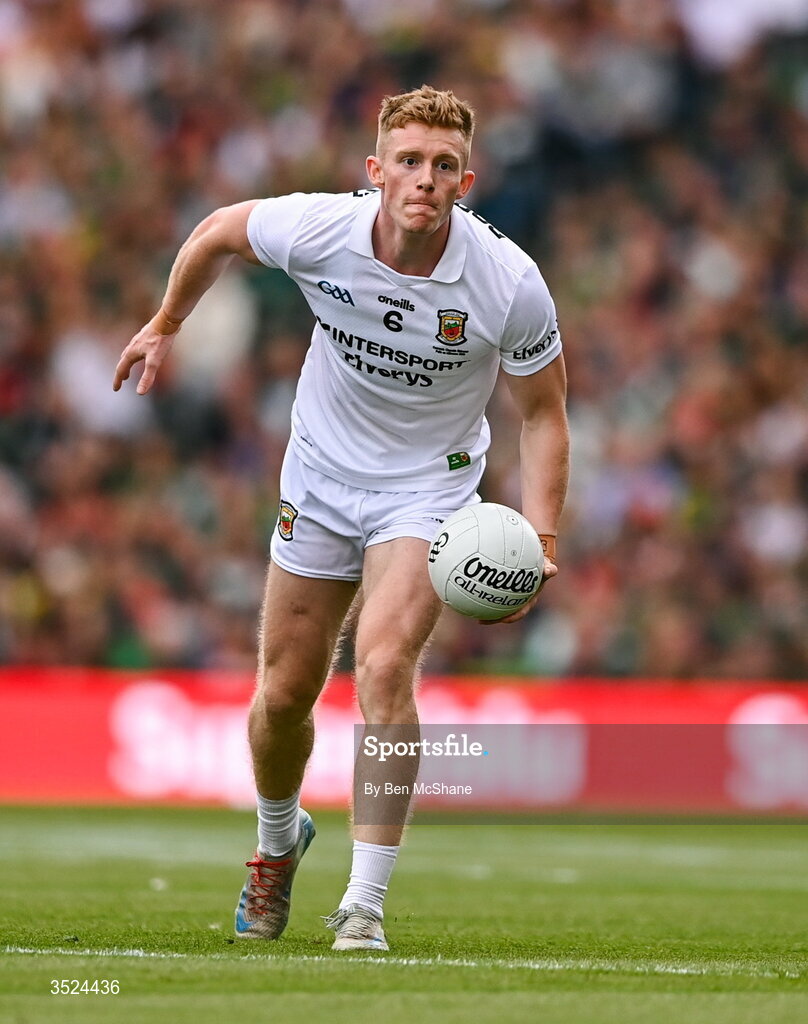 26 July 2026; David McBrien of Mayo during the GAA Football All-Ireland Senior Championship final match between Kerry and Mayo at Croke Park in Dublin. Photo by Ben McShane/Sportsfile
