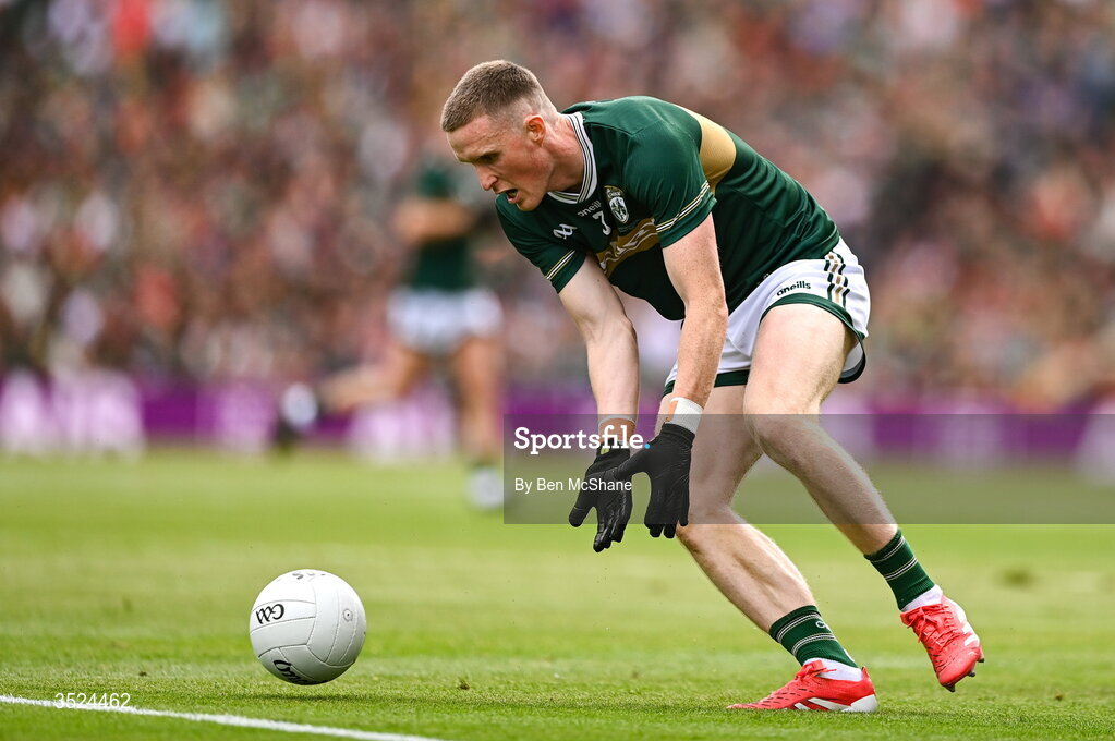 26 July 2026; Jason Foley of Kerry during the GAA Football All-Ireland Senior Championship final match between Kerry and Mayo at Croke Park in Dublin. Photo by Ben McShane/Sportsfile