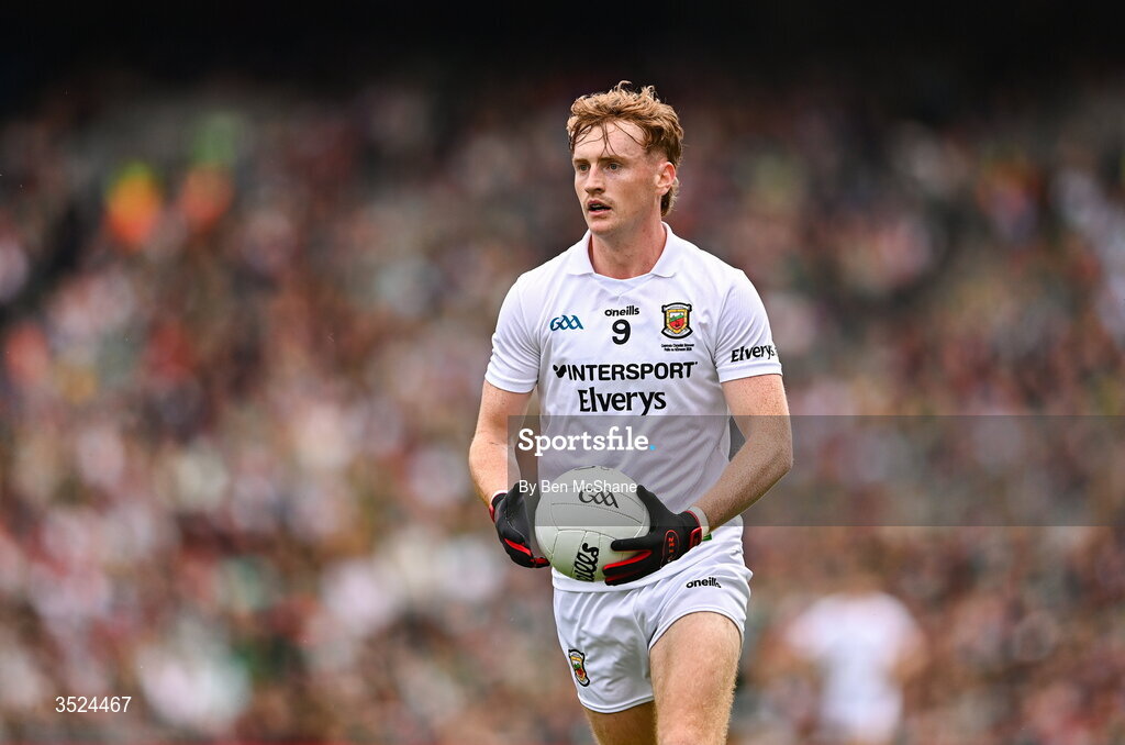 26 July 2026; Jack Carney of Mayo during the GAA Football All-Ireland Senior Championship final match between Kerry and Mayo at Croke Park in Dublin. Photo by Ben McShane/Sportsfile