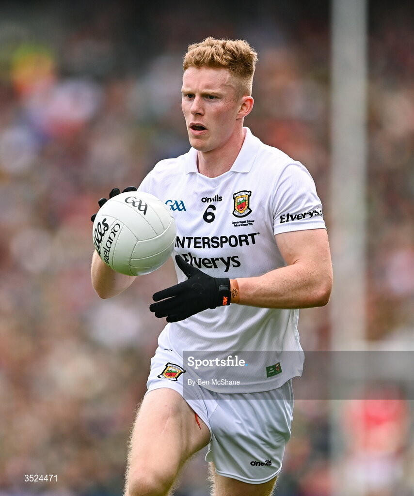 26 July 2026; David McBrien of Mayo during the GAA Football All-Ireland Senior Championship final match between Kerry and Mayo at Croke Park in Dublin. Photo by Ben McShane/Sportsfile