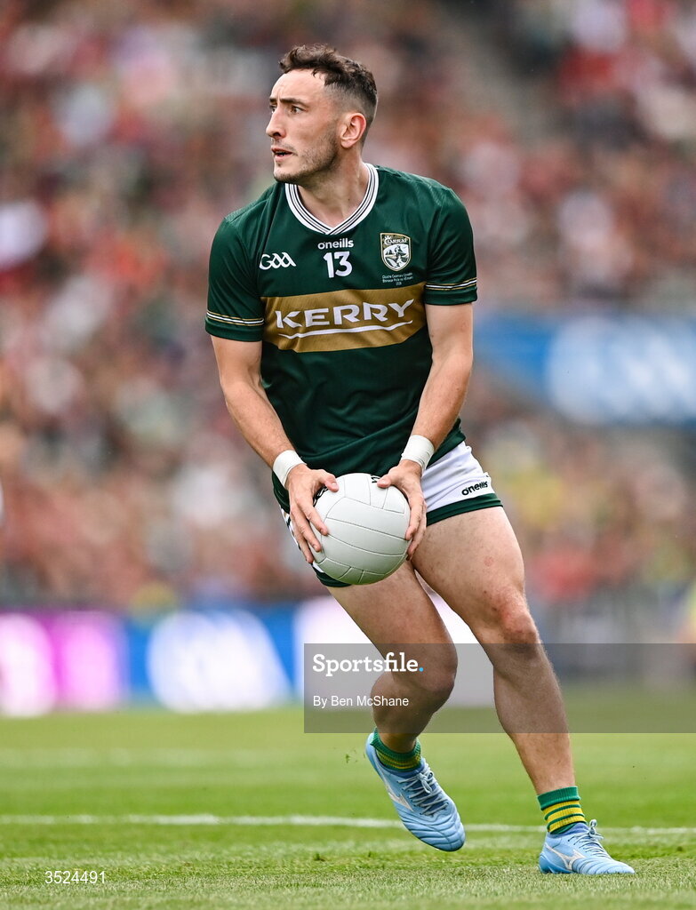 26 July 2026; Paudie Clifford of Kerry during the GAA Football All-Ireland Senior Championship final match between Kerry and Mayo at Croke Park in Dublin. Photo by Ben McShane/Sportsfile