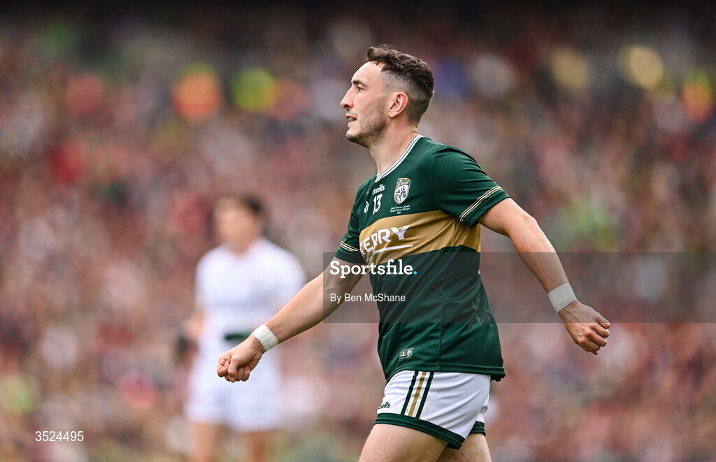 26 July 2026; Paudie Clifford of Kerry during the GAA Football All-Ireland Senior Championship final match between Kerry and Mayo at Croke Park in Dublin. Photo by Ben McShane/Sportsfile