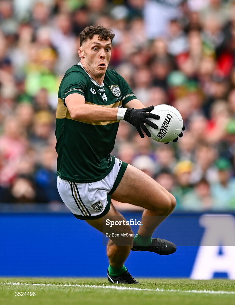 26 July 2026; David Clifford of Kerry during the GAA Football All-Ireland Senior Championship final match between Kerry and Mayo at Croke Park in Dublin. Photo by Ben McShane/Sportsfile