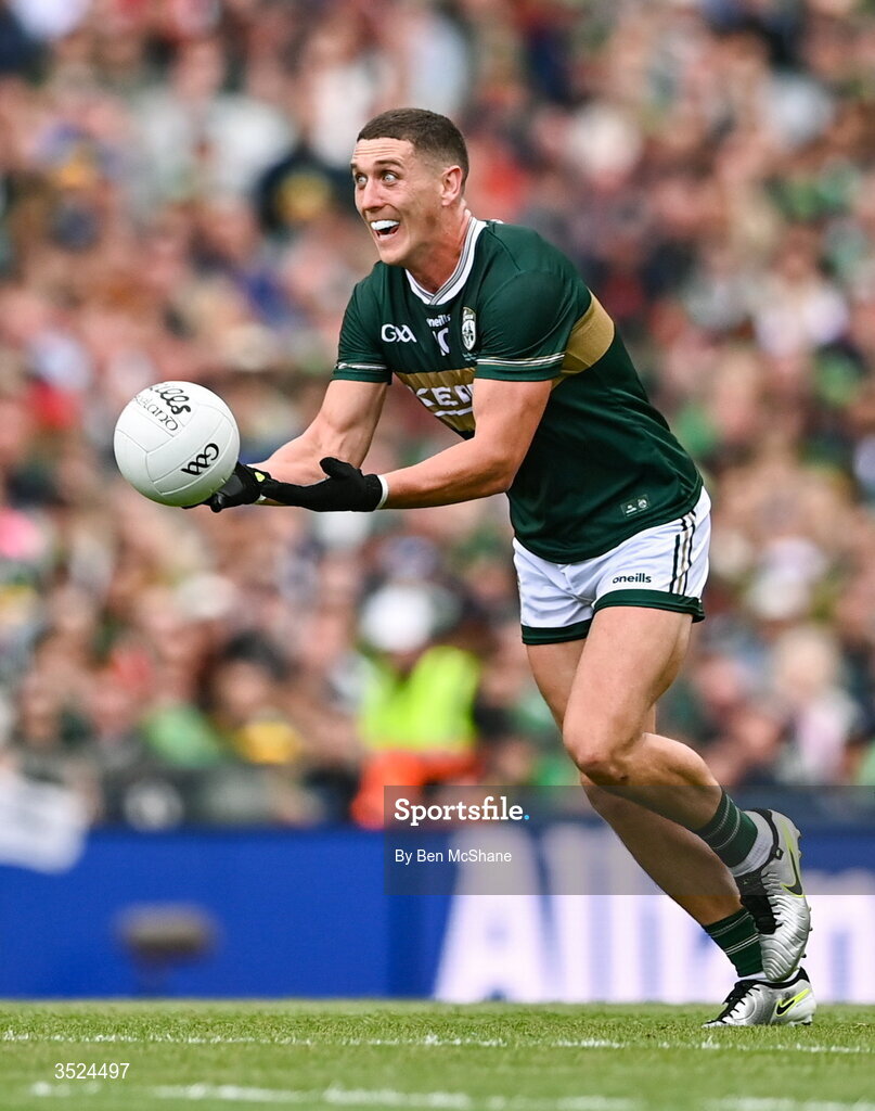 26 July 2026; Joe O'Connor of Kerry during the GAA Football All-Ireland Senior Championship final match between Kerry and Mayo at Croke Park in Dublin. Photo by Ben McShane/Sportsfile