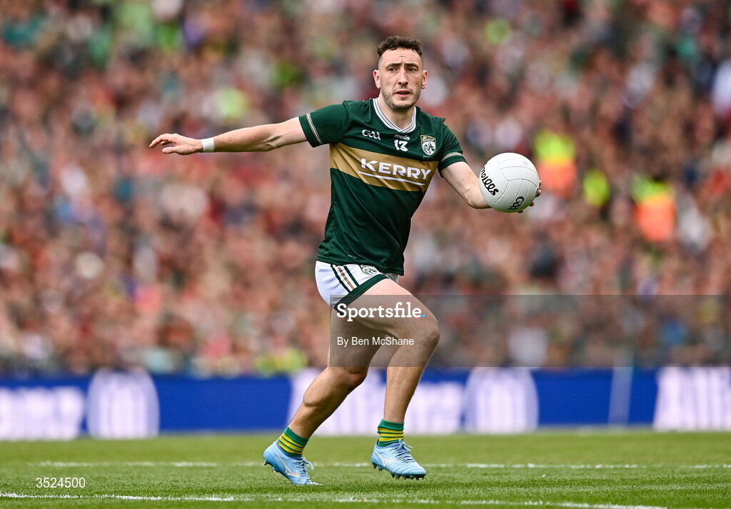 26 July 2026; Paudie Clifford of Kerry during the GAA Football All-Ireland Senior Championship final match between Kerry and Mayo at Croke Park in Dublin. Photo by Ben McShane/Sportsfile