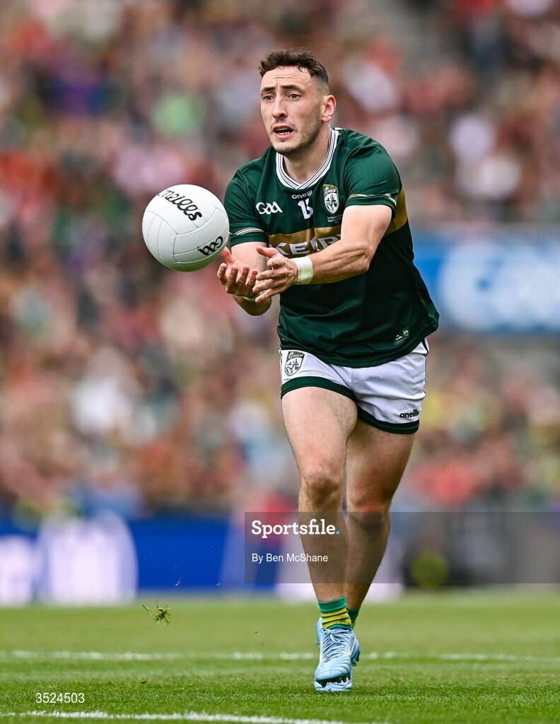 26 July 2026; Paudie Clifford of Kerry during the GAA Football All-Ireland Senior Championship final match between Kerry and Mayo at Croke Park in Dublin. Photo by Ben McShane/Sportsfile
