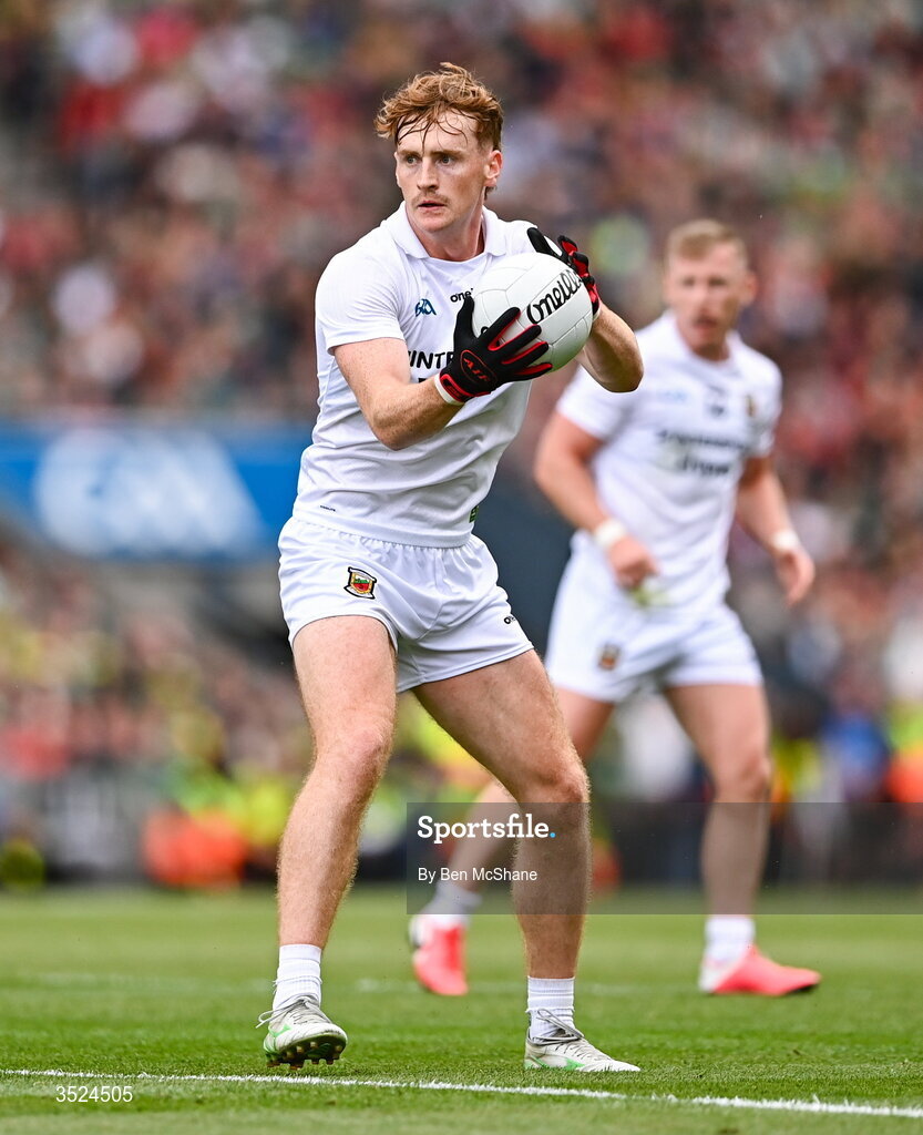 26 July 2026; Jack Carney of Mayo during the GAA Football All-Ireland Senior Championship final match between Kerry and Mayo at Croke Park in Dublin. Photo by Ben McShane/Sportsfile