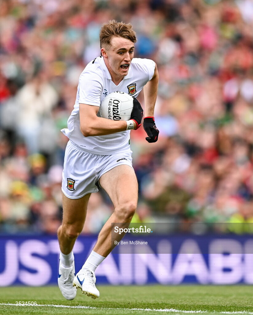 26 July 2026; Donnacha McHugh of Mayo during the GAA Football All-Ireland Senior Championship final match between Kerry and Mayo at Croke Park in Dublin. Photo by Ben McShane/Sportsfile