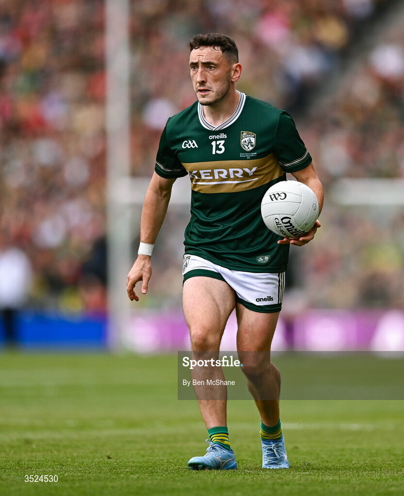 26 July 2026; Paudie Clifford of Kerry during the GAA Football All-Ireland Senior Championship final match between Kerry and Mayo at Croke Park in Dublin. Photo by Ben McShane/Sportsfile