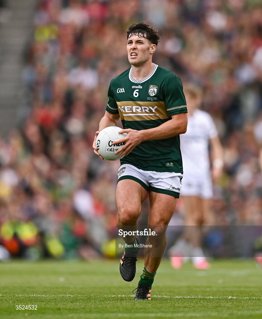 26 July 2026; Mike Breen of Kerry during the GAA Football All-Ireland Senior Championship final match between Kerry and Mayo at Croke Park in Dublin. Photo by Ben McShane/Sportsfile