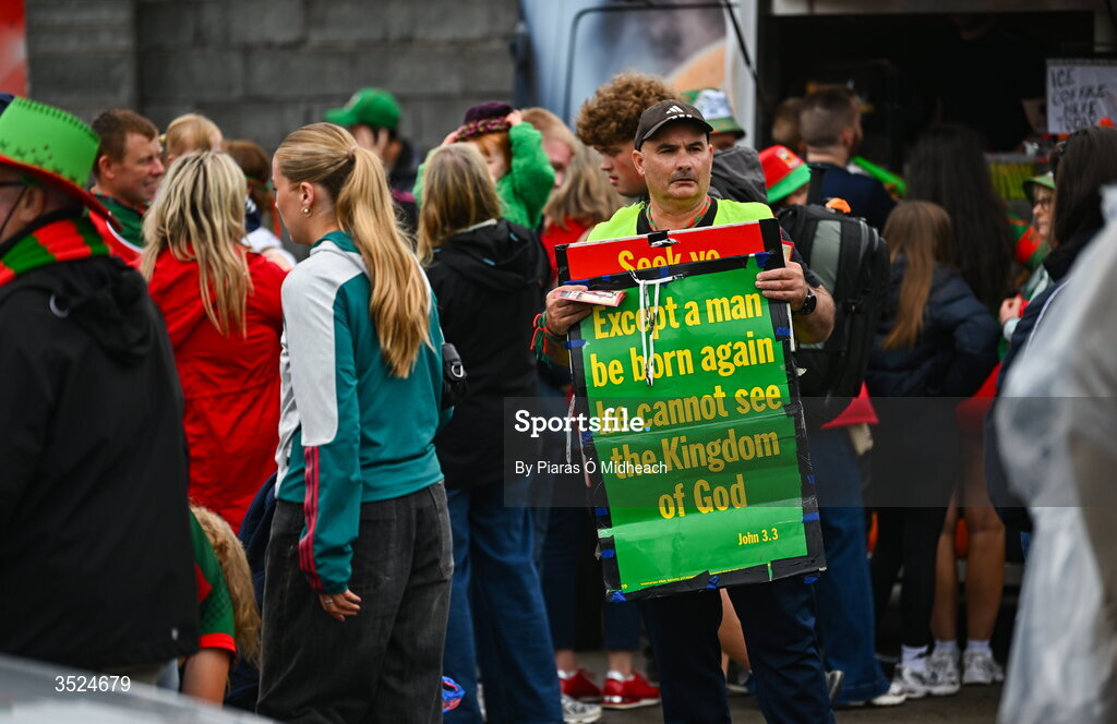 27 July 2026; Mayo supporters during the homecoming celebrations of the All-Ireland Senior Football Champions at Hastings Insurance MacHale Park in Castlebar, Mayo. Photo by Piaras Ó Mídheach/Sportsfile