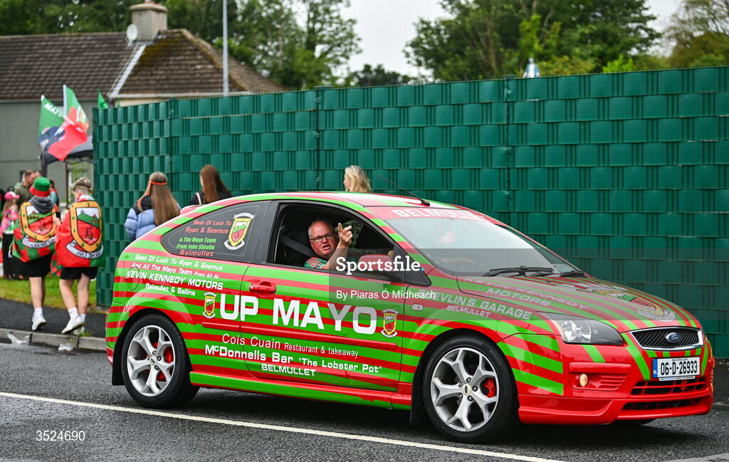 27 July 2026; A Mayo decorated car during the homecoming celebrations of the All-Ireland Senior Football Champions at Hastings Insurance MacHale Park in Castlebar, Mayo. Photo by Piaras Ó Mídheach/Sportsfile