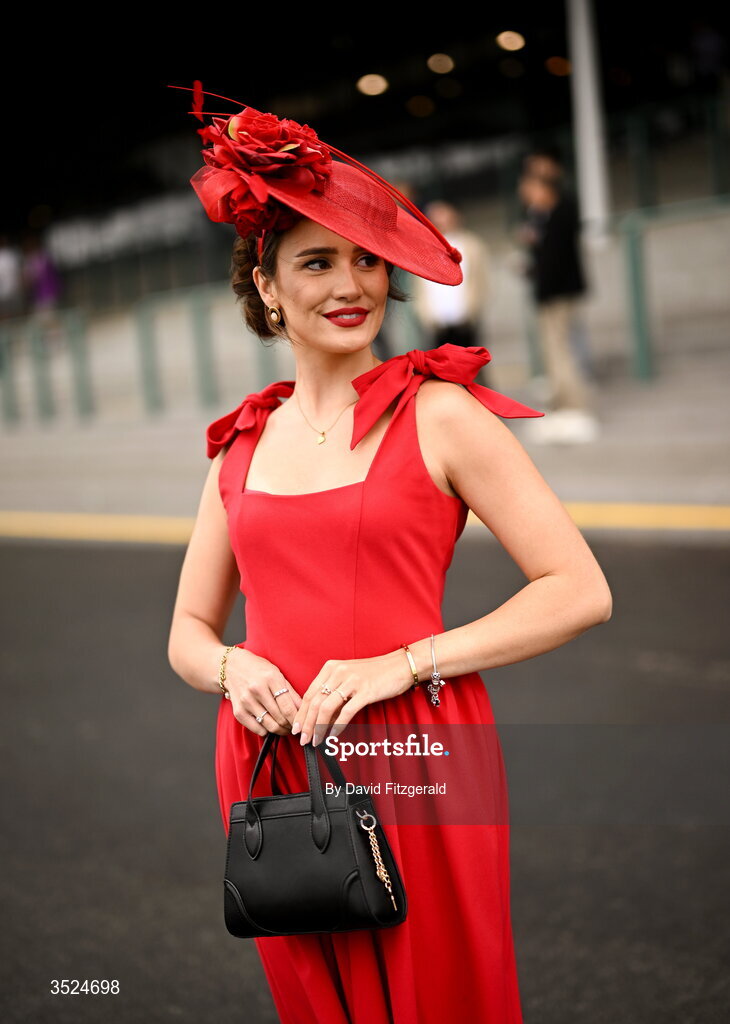 27 July 2026; Racegoer Jennifer Sharkey from Galway prior to racing during day one of the Galway Races Summer Festival at Ballybrit Racecourse in Galway. Photo by David Fitzgerald/Sportsfile