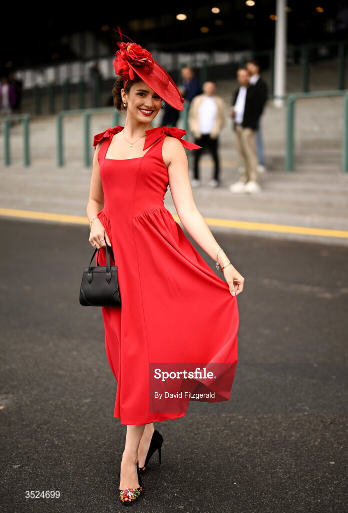 27 July 2026; Racegoer Jennifer Sharkey from Galway prior to racing during day one of the Galway Races Summer Festival at Ballybrit Racecourse in Galway. Photo by David Fitzgerald/Sportsfile