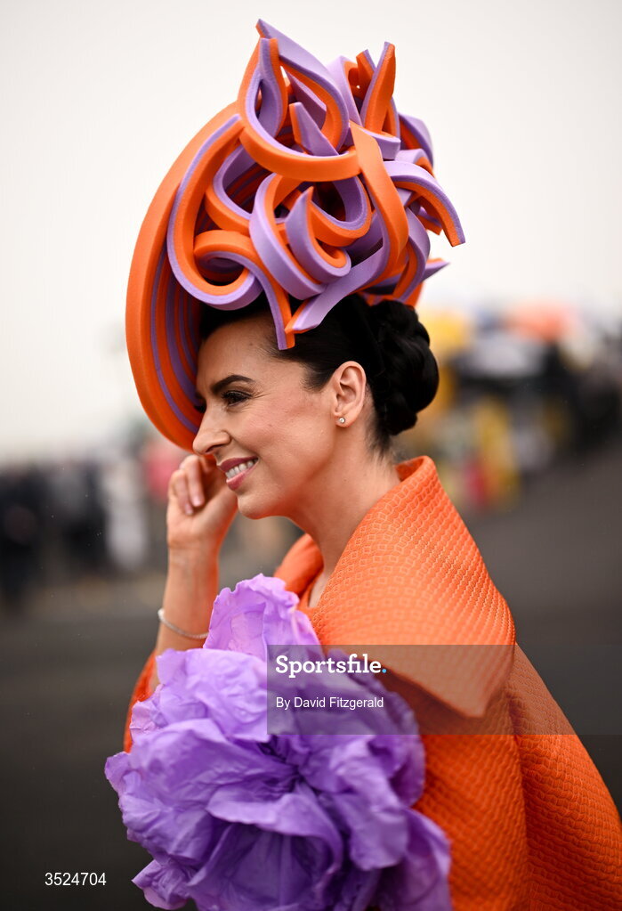 27 July 2026; Racegoer Suzanne McGarry from Sligo prior to racing during day one of the Galway Races Summer Festival at Ballybrit Racecourse in Galway. Photo by David Fitzgerald/Sportsfile