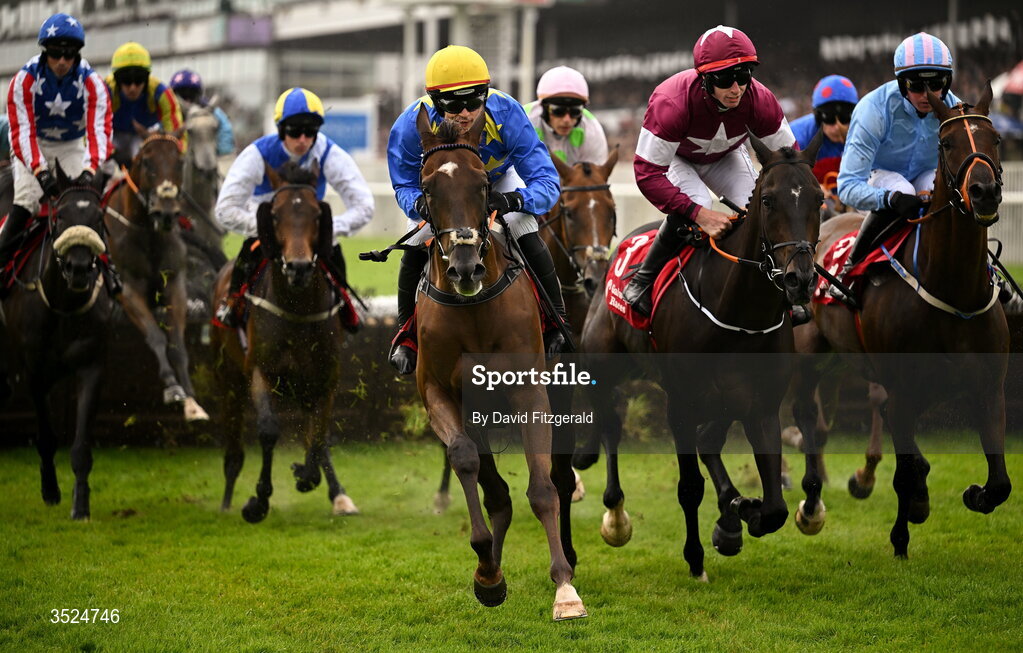 27 July 2026; Runners and riders during the Galmont Hotel and Galway Bay Hotel Novice Hurdle on day one of the Galway Races Summer Festival at Ballybrit Racecourse in Galway. Photo by David Fitzgerald/Sportsfile