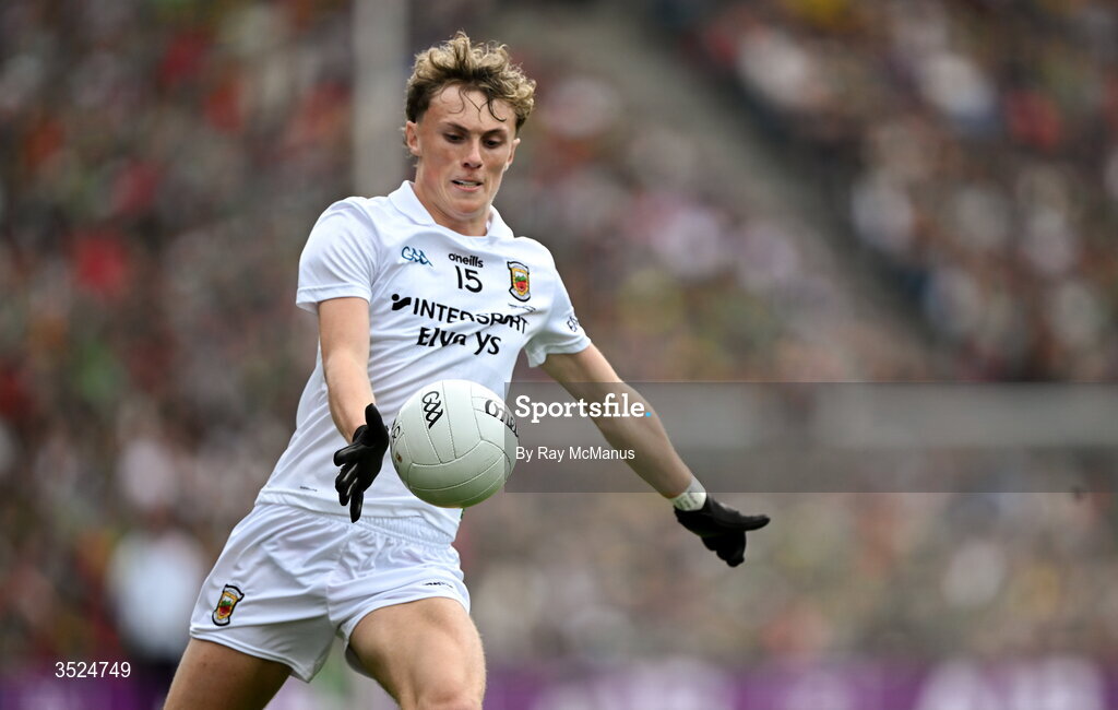26 July 2026; Kobe McDonald of Mayo during the GAA Football All-Ireland Senior Championship final match between Kerry and Mayo at Croke Park in Dublin. Photo by Ray McManus/Sportsfile