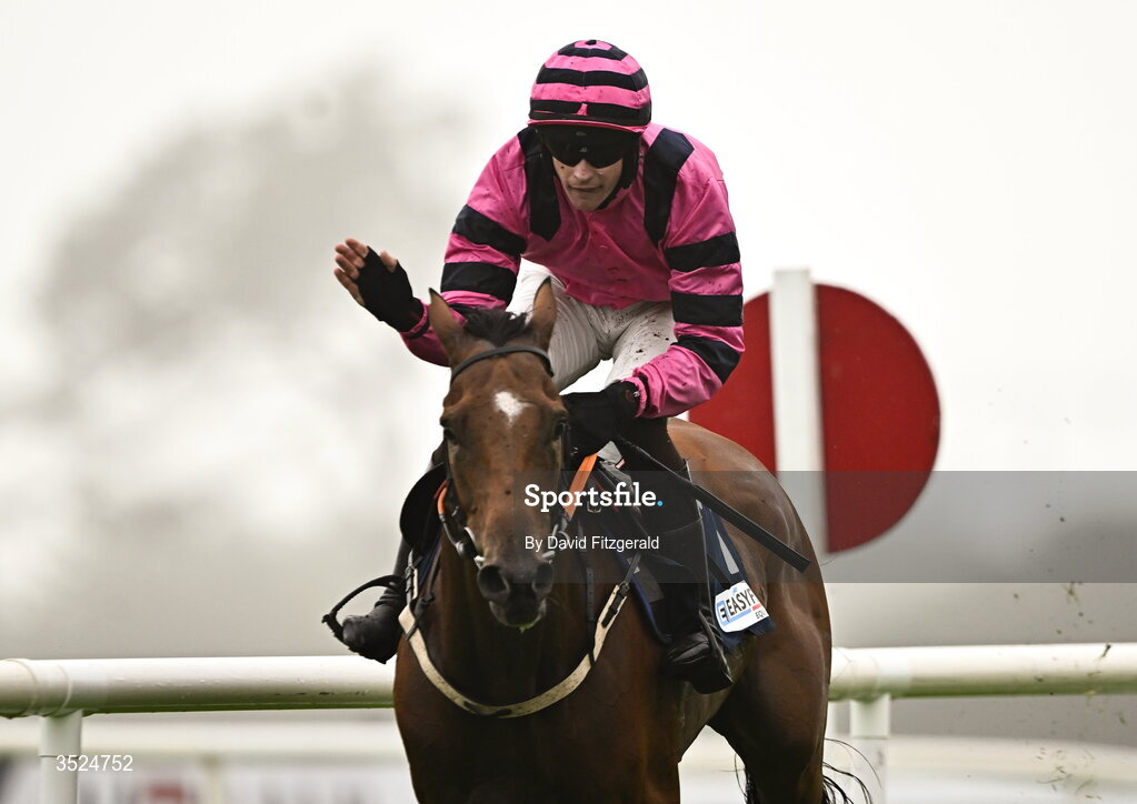 27 July 2026; Timurshah, with Conor Smithers up, celebrate as they win the EASYFIX Iggy Daly Handicap Hurdle on day one of the Galway Races Summer Festival at Ballybrit Racecourse in Galway. Photo by David Fitzgerald/Sportsfile