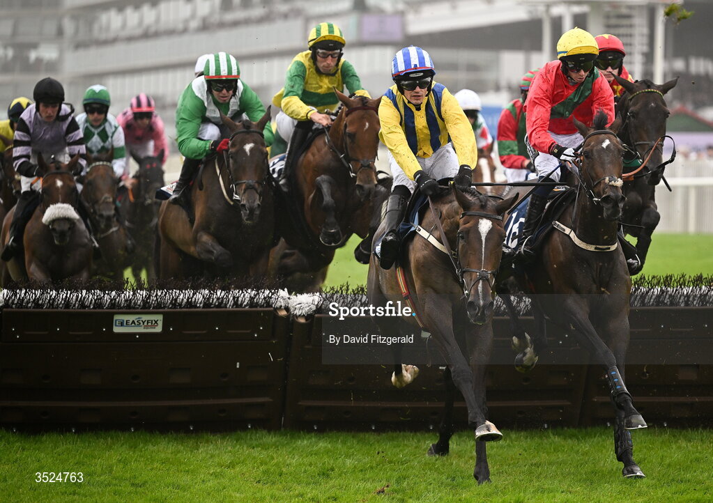 27 July 2026; Runners and riders in action during the EASYFIX Iggy Daly Handicap Hurdle on day one of the Galway Races Summer Festival at Ballybrit Racecourse in Galway. Photo by David Fitzgerald/Sportsfile