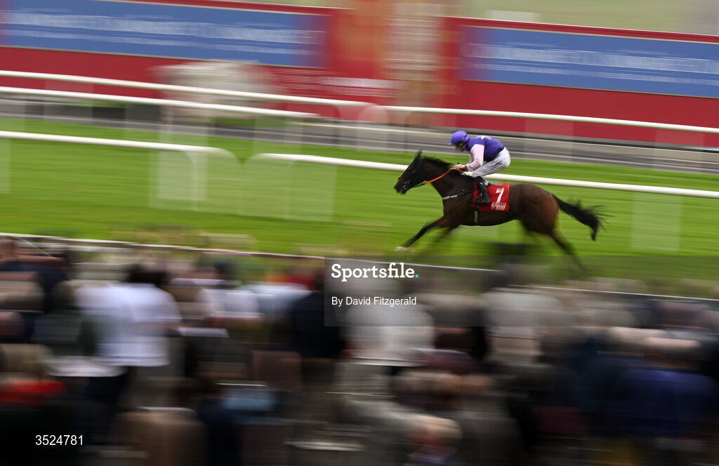 27 July 2026; Trean, with Billy Lee up, on their way to winning the Eventus Irish EBF Maiden on day one of the Galway Races Summer Festival at Ballybrit Racecourse in Galway. Photo by David Fitzgerald/Sportsfile