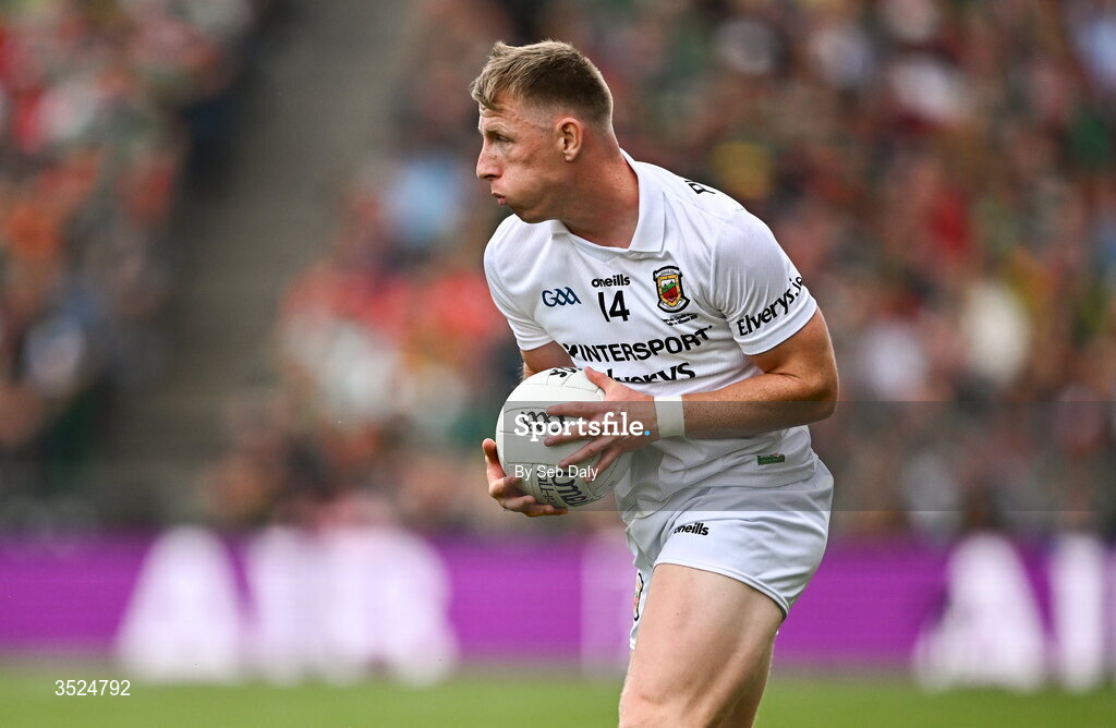 26 July 2026; Ryan O'Donoghue of Mayo during the GAA Football All-Ireland Senior Championship final match between Kerry and Mayo at Croke Park in Dublin. Photo by Seb Daly/Sportsfile