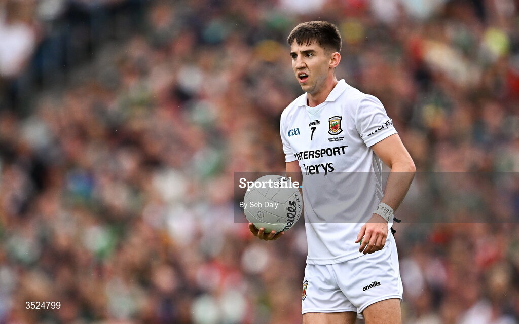26 July 2026; Enda Hession of Mayo during the GAA Football All-Ireland Senior Championship final match between Kerry and Mayo at Croke Park in Dublin. Photo by Seb Daly/Sportsfile
