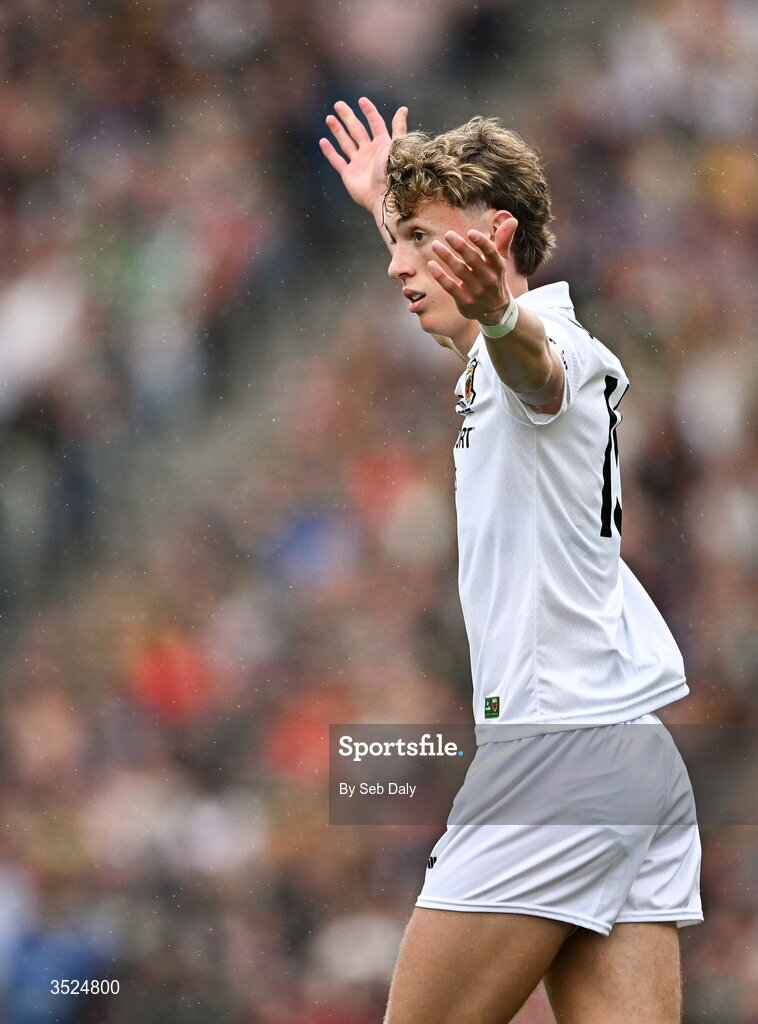26 July 2026; Kobe McDonald of Mayo during the GAA Football All-Ireland Senior Championship final match between Kerry and Mayo at Croke Park in Dublin. Photo by Seb Daly/Sportsfile