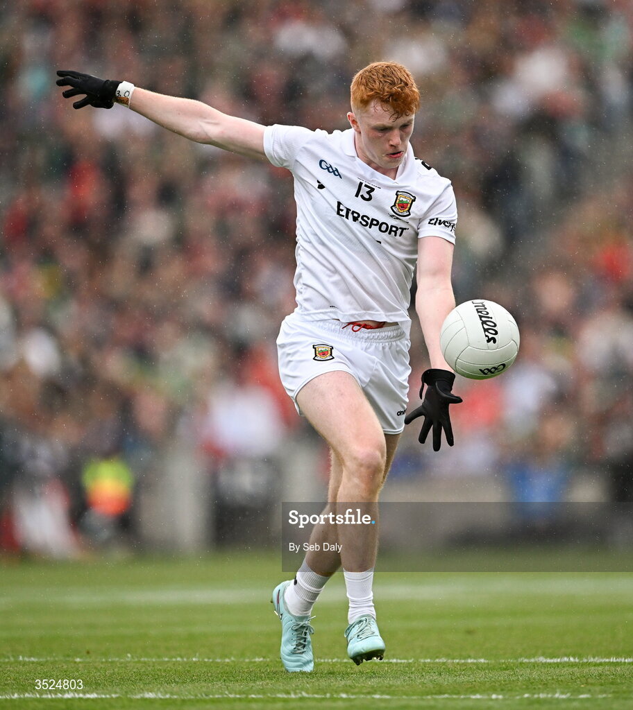 26 July 2026; Darragh Beirne of Mayo during the GAA Football All-Ireland Senior Championship final match between Kerry and Mayo at Croke Park in Dublin. Photo by Seb Daly/Sportsfile