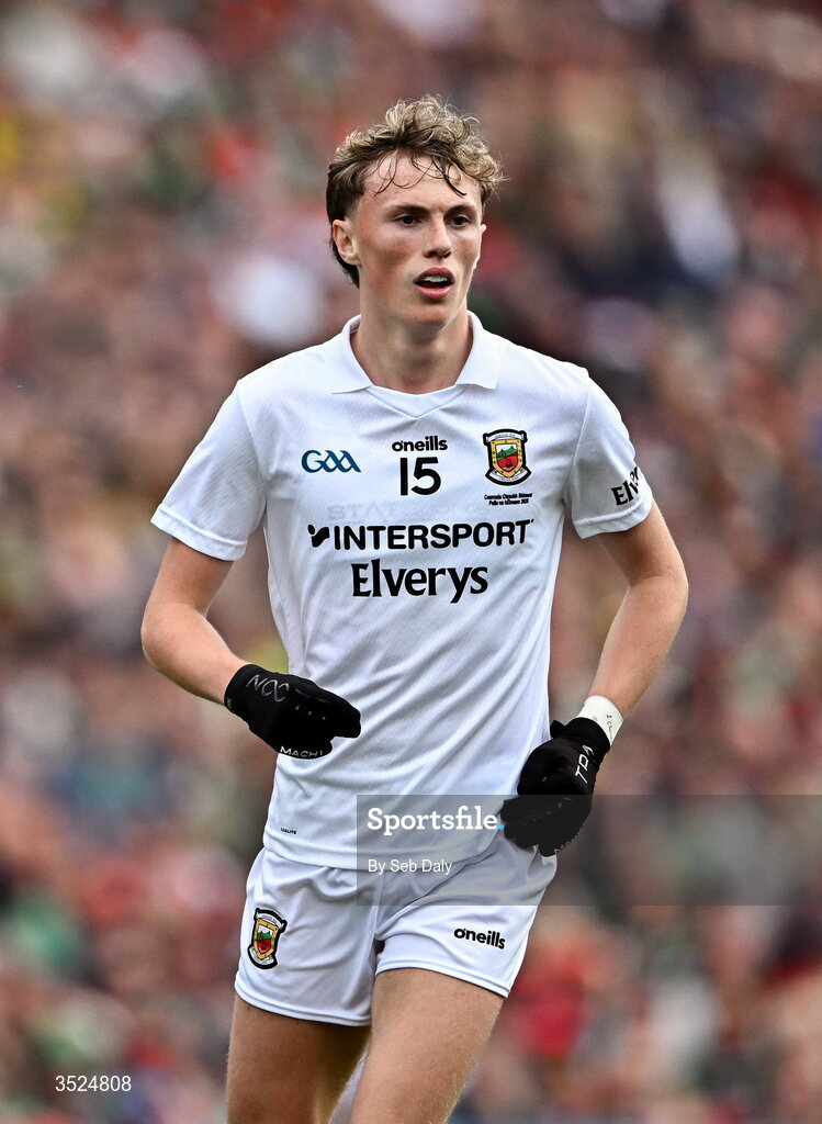 26 July 2026; Kobe McDonald of Mayo during the GAA Football All-Ireland Senior Championship final match between Kerry and Mayo at Croke Park in Dublin. Photo by Seb Daly/Sportsfile