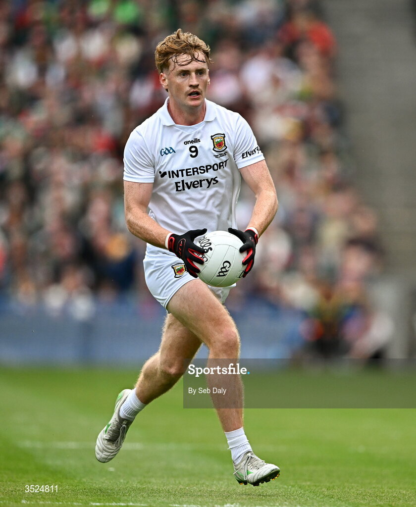 26 July 2026; Jack Carney of Mayo during the GAA Football All-Ireland Senior Championship final match between Kerry and Mayo at Croke Park in Dublin. Photo by Seb Daly/Sportsfile
