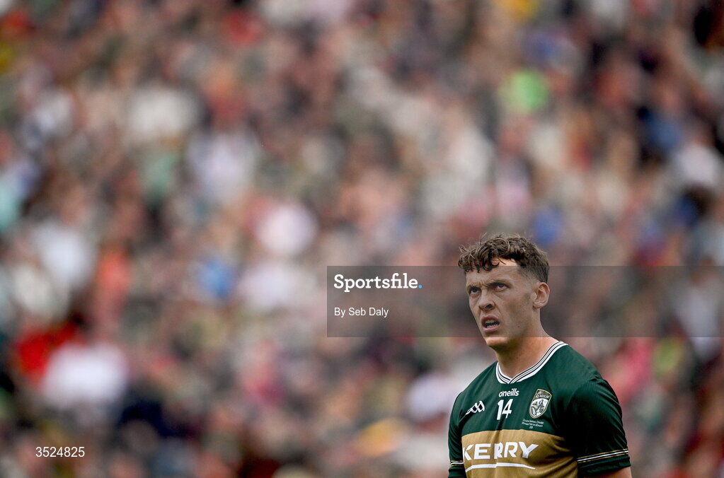 26 July 2026; David Clifford of Kerry during the GAA Football All-Ireland Senior Championship final match between Kerry and Mayo at Croke Park in Dublin. Photo by Seb Daly/Sportsfile