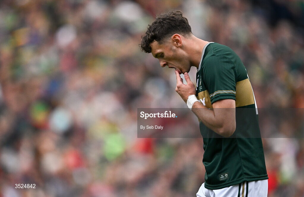 26 July 2026; David Clifford of Kerry during the GAA Football All-Ireland Senior Championship final match between Kerry and Mayo at Croke Park in Dublin. Photo by Seb Daly/Sportsfile