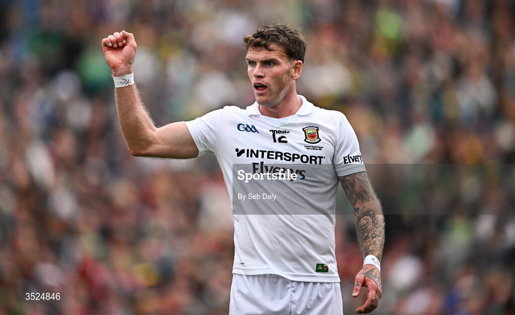 26 July 2026; Jordan Flynn of Mayo during the GAA Football All-Ireland Senior Championship final match between Kerry and Mayo at Croke Park in Dublin. Photo by Seb Daly/Sportsfile
