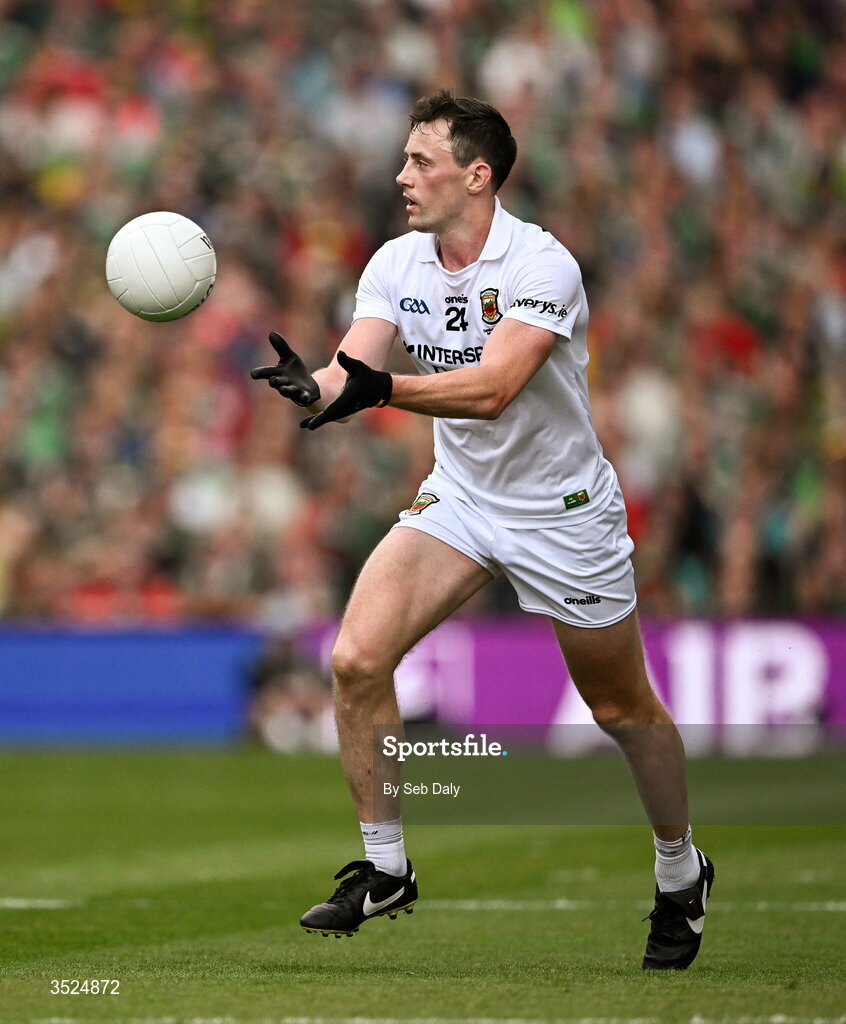 26 July 2026; Diarmuid O'Connor of Mayo during the GAA Football All-Ireland Senior Championship final match between Kerry and Mayo at Croke Park in Dublin. Photo by Seb Daly/Sportsfile
