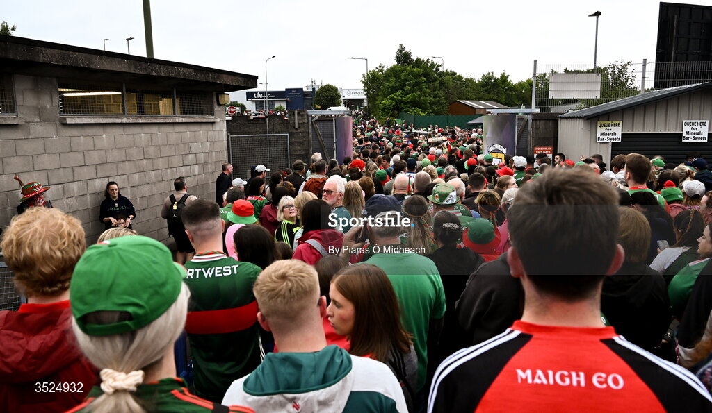 27 July 2026; Supporters arrive during the homecoming celebrations of the All-Ireland Senior Football Champions at Hastings Insurance MacHale Park in Castlebar, Mayo. Photo by Piaras Ó Mídheach/Sportsfile