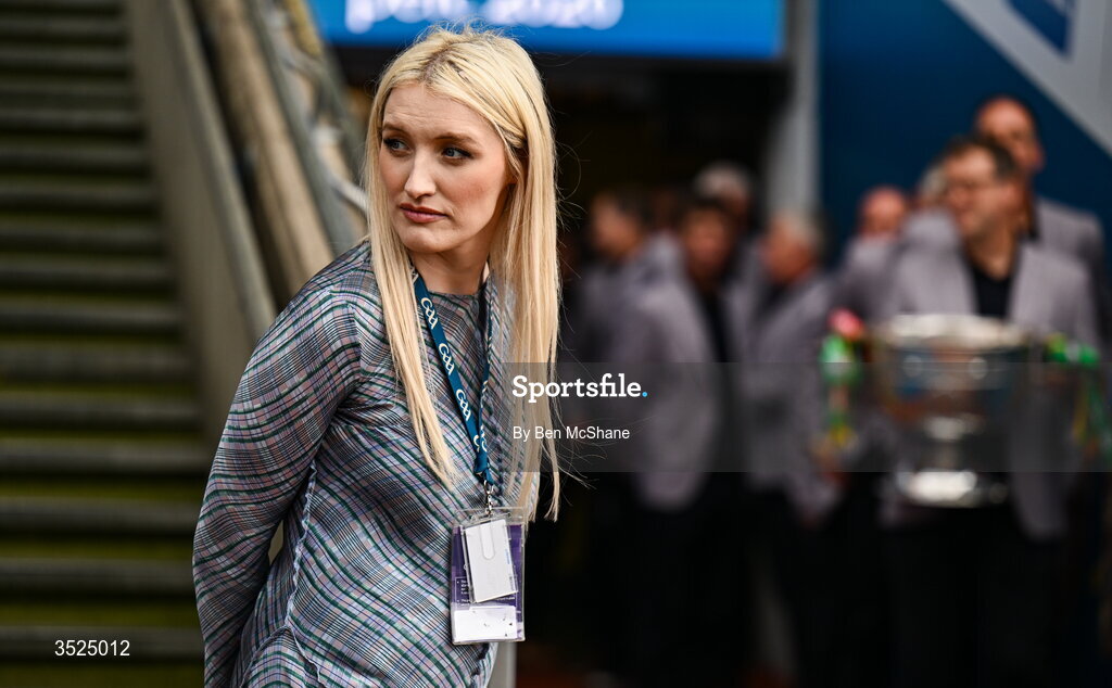 26 July 2026; GAA Digital Content manager Niamh Boyle before the GAA Football All-Ireland Senior Championship final match between Kerry and Mayo at Croke Park in Dublin. Photo by Ben McShane/Sportsfile