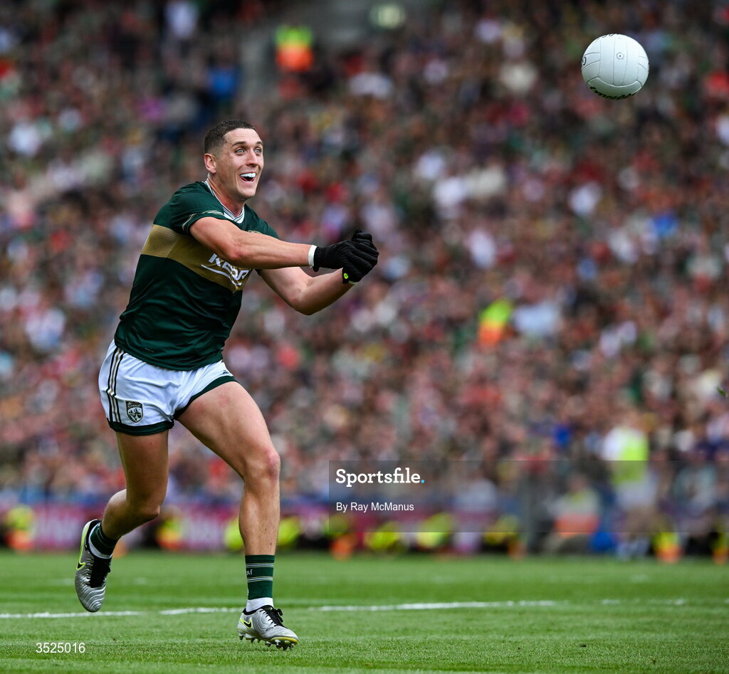 26 July 2026; Joe O'Connor of Kerry during the GAA Football All-Ireland Senior Championship final match between Kerry and Mayo at Croke Park in Dublin. Photo by Ray McManus/Sportsfile