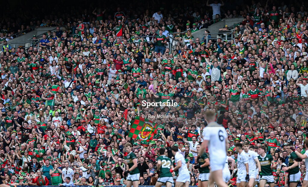 26 July 2026; Supporters, in the Hogan Stand, during the GAA Football All-Ireland Senior Championship final match between Kerry and Mayo at Croke Park in Dublin. Photo by Ray McManus/Sportsfile