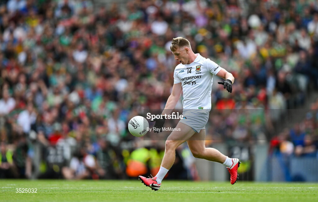 26 July 2026; Ryan O'Donoghue of Mayo during the GAA Football All-Ireland Senior Championship final match between Kerry and Mayo at Croke Park in Dublin. Photo by Ray McManus/Sportsfile
