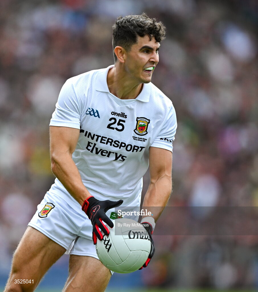 26 July 2026; Tommy Conroy of Mayo during the GAA Football All-Ireland Senior Championship final match between Kerry and Mayo at Croke Park in Dublin. Photo by Ray McManus/Sportsfile