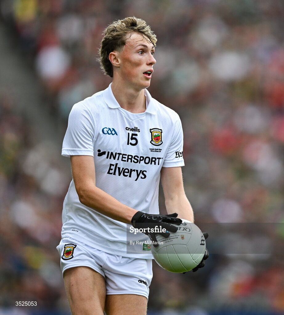 26 July 2026; Kobe McDonald of Mayo during the GAA Football All-Ireland Senior Championship final match between Kerry and Mayo at Croke Park in Dublin. Photo by Ray McManus/Sportsfile