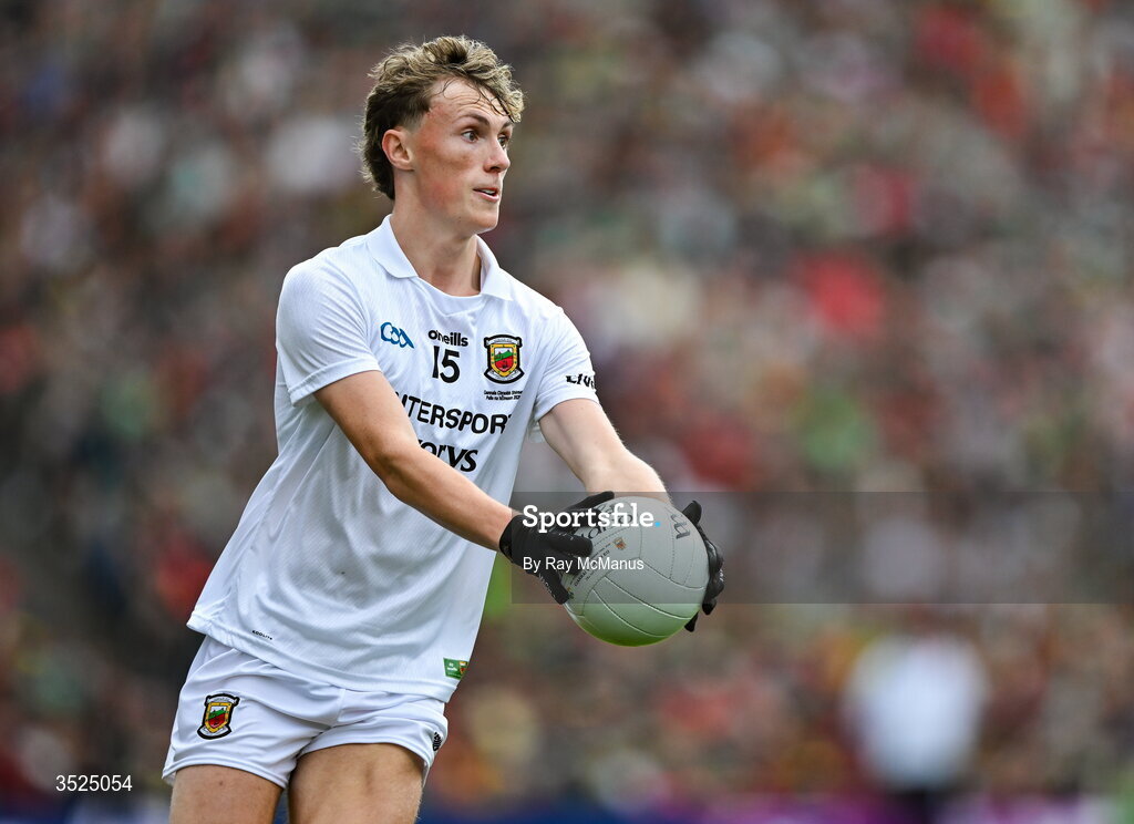 26 July 2026; Kobe McDonald of Mayo during the GAA Football All-Ireland Senior Championship final match between Kerry and Mayo at Croke Park in Dublin. Photo by Ray McManus/Sportsfile
