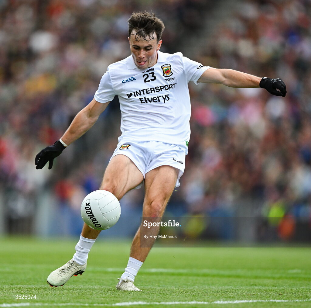 26 July 2026; Paul Towey of Mayo during the GAA Football All-Ireland Senior Championship final match between Kerry and Mayo at Croke Park in Dublin. Photo by Ray McManus/Sportsfile