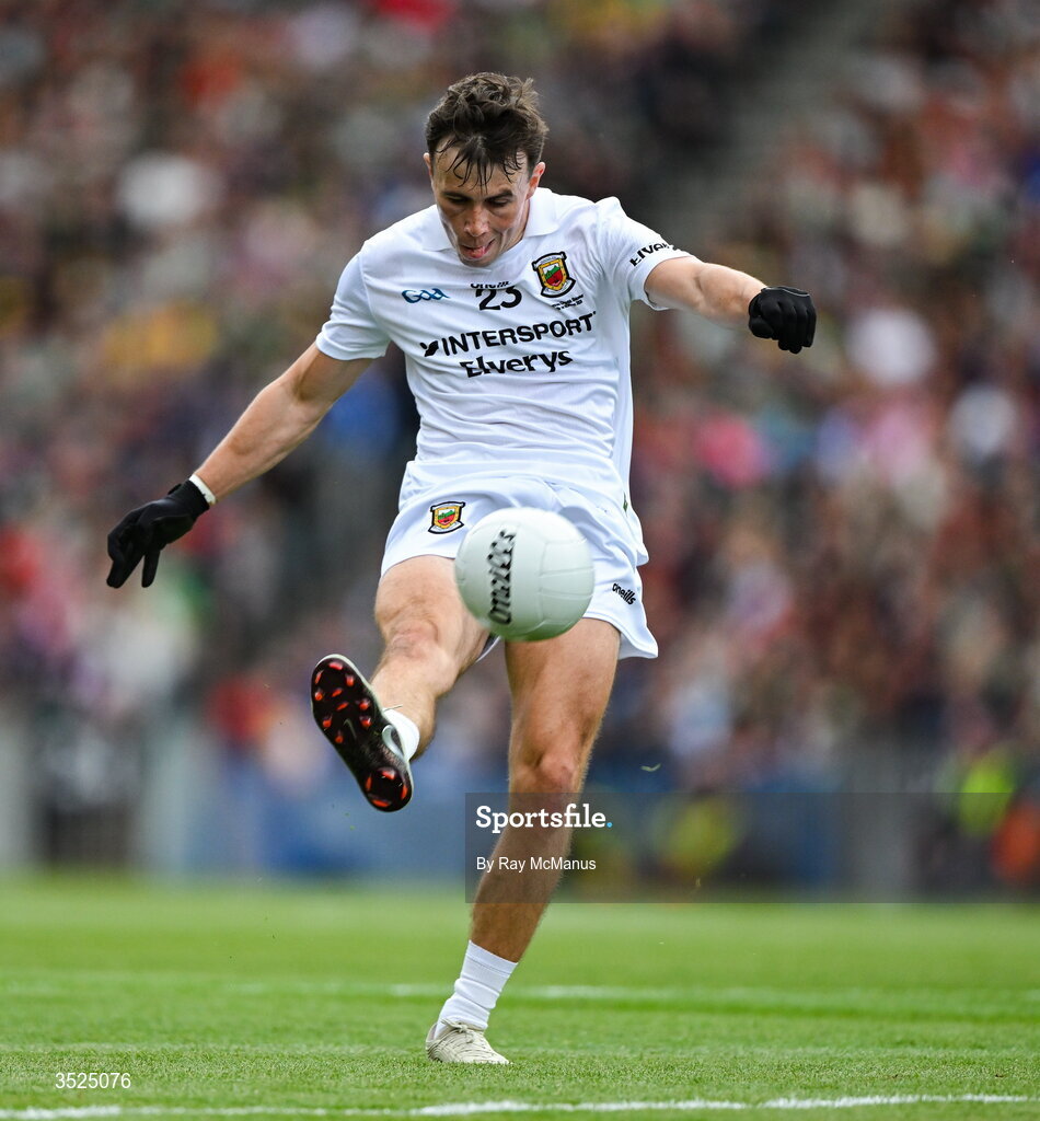 26 July 2026; Paul Towey of Mayo during the GAA Football All-Ireland Senior Championship final match between Kerry and Mayo at Croke Park in Dublin. Photo by Ray McManus/Sportsfile