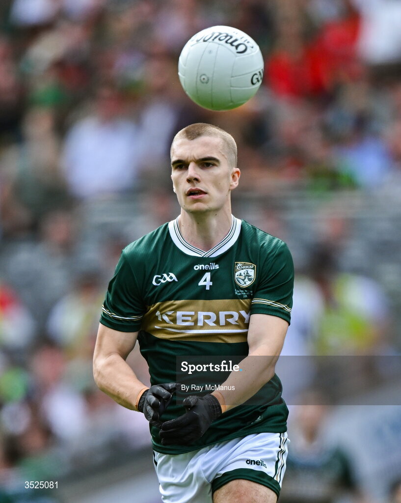 26 July 2026; Dylan Casey of Kerry during the GAA Football All-Ireland Senior Championship final match between Kerry and Mayo at Croke Park in Dublin. Photo by Ray McManus/Sportsfile