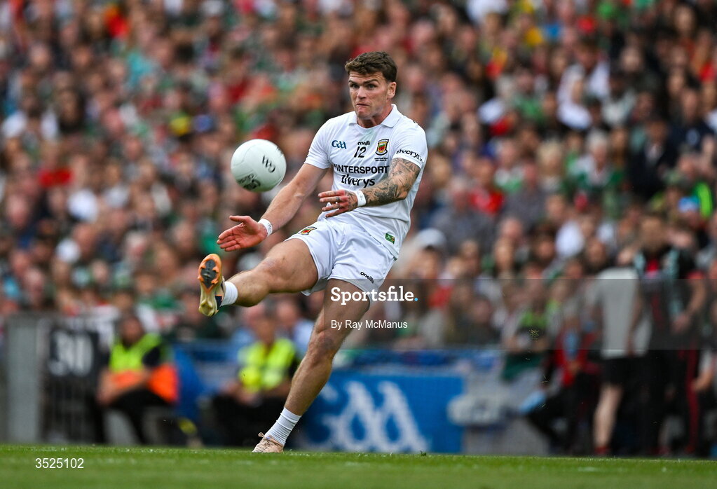 26 July 2026; Jordan Flynn of Mayo during the GAA Football All-Ireland Senior Championship final match between Kerry and Mayo at Croke Park in Dublin. Photo by Ray McManus/Sportsfile
