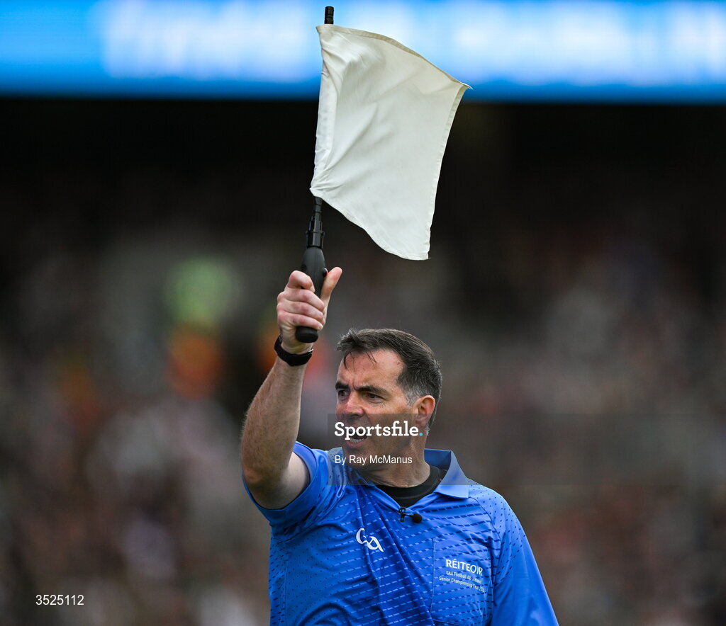 26 July 2026; Stand by referee Sean Hurson during the GAA Football All-Ireland Senior Championship final match between Kerry and Mayo at Croke Park in Dublin. Photo by Ray McManus/Sportsfile